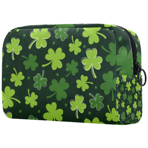 Clover Leaf Pattern Makeup Bags Portable Tote Cosmetics Bag Travel Cosmetic Organizer Toiletry Bag Make-up Cases for Women