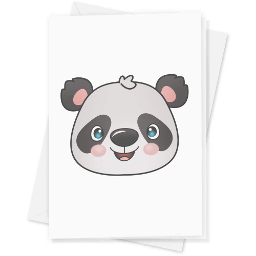 Azeeda Large (A4) 'Happy Panda Face' Blank Greeting Card (GC00053954)