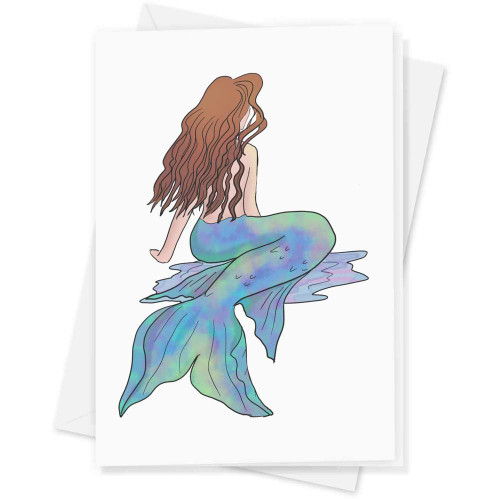 Azeeda Large (A4) 'Beautiful Mermaid' Blank Greeting Card (GC00054220)