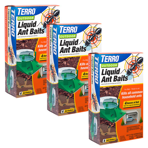 TERRO T1804-3SR Outdoor Ready-to-Use Liquid Ant Bait Killer and Trap - Kills Common Household Ants - 12 Bait Stations TERRO T1804-3SR Outdoor Ready-to-Use Liquid Ant Bait Killer and Trap - Kills Common Household Ants - 12 Bait Stations