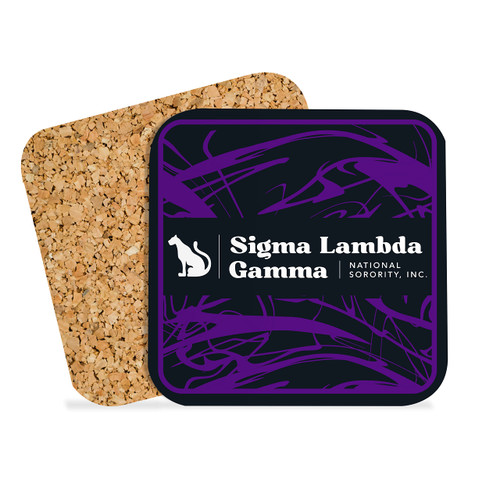 Sigma Lambda Gamma Sorority Hardboard with Cork Backing Beverage Coasters Square (Set of 4) Coasters for Drinks (Sigma Lambda Gamma 3)
