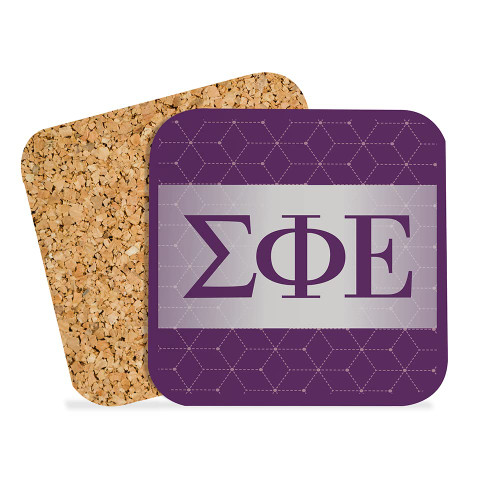 Sigma Phi Epsilon Fraternity Hardboard with Cork Backing Beverage Coasters Square (Set of 4) Coasters for Drinks (Sigma Phi Epsilon 3)