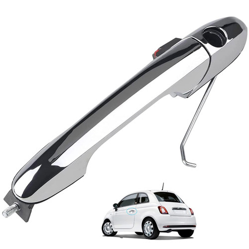 BJYXSHOP Exterior Door Handle,Outside Front Left Driver Side Handle Replacement for Fiat 500 2012-2018 Outer Chrome Handle,68069943AC(for Left Driver Side)