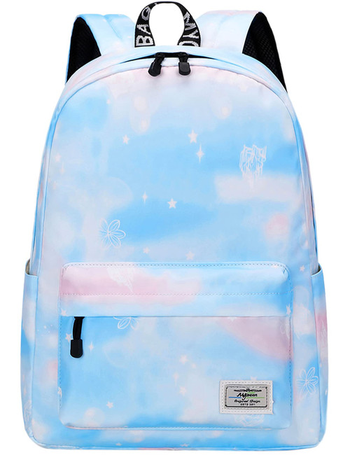 Lohol Lightweight Galaxy Backpacks for Teen Girls & Women, Water Resistance Daypack for Travel, School (Lightblue)