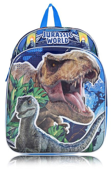 Jurassic World Boys 3D Molded Front Backpack Dinosaur Knapsack | Elementary and Kindergarten Kids Backpacks for School (Molded Front T-Rex)