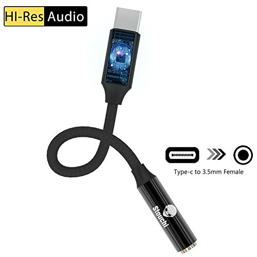 USB C to 3.5mm Pixel 2 Headphone Jack Adapter?Stouchi Nylon Braided DAC Chipset Type C to 3.5mm Audio Adapter USB C to 3.5mm with Realtek Noise Reduction Chip for Pixel 2/ XL, HTC U11, Essential ph-1