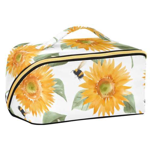 Sunflowers Bee Leaves Makeup Bag Large Cosmetic Bags for Women Travel Makeup Bags for Women Cosmetic Bag Organizer Makeup Pouch Toiletry Bag for Cosmetics Travel Daily Use Toiletries Sunflowers Bee Leaves Makeup Bag Large Cosmetic Bags for Women Travel Makeup Bags for Women Cosmetic Bag Organizer Makeup Pouch Toiletry Bag for Cosmetics Travel Daily Use Toiletries