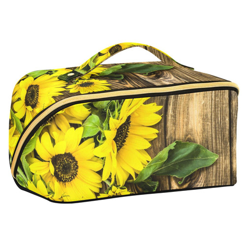 Sunflowers Wooden Makeup Bag Large Cosmetic Bags for Women Travel Makeup Bags for Women Cosmetic Bag Organizer Makeup Pouch Toiletry Bag for Cosmetics Travel Daily Use Toiletries Sunflowers Wooden Makeup Bag Large Cosmetic Bags for Women Travel Makeup Bags for Women Cosmetic Bag Organizer Makeup Pouch Toiletry Bag for Cosmetics Travel Daily Use Toiletries