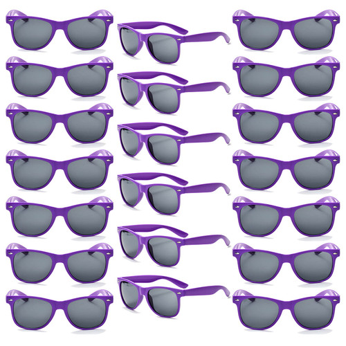 YQVIE 20 Pack Wholesale Adult Sunglasses for Men Women in Bulk 70s Retro Cheap Glasses for Party Supplies (20Purple)