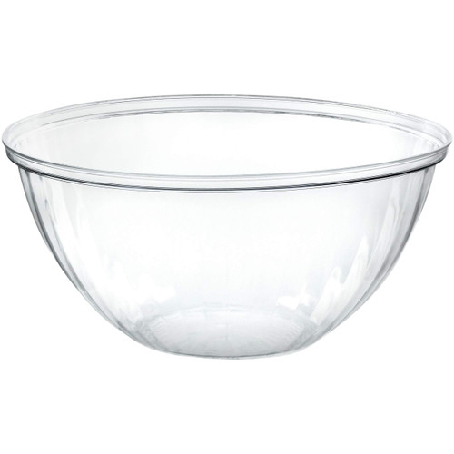 PLASTICPRO Disposable 96 Ounce Round Crystal Clear Plastic Serving Bowls, Party Snack or Salad Bowl, Chip Bowls, Snack Bowls, Candy Dish, Salad Container Pack of 8