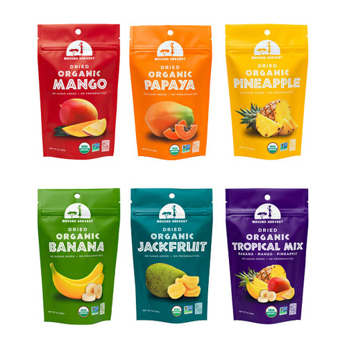 Mavuno Harvest Organic Dried Fruit Variety Pack | Dried Mango, Papaya, Pineapple, Banana, Jackfruit, & Tropical Mix | Healthy, Vegan, No Sugar Added, Non GMO Snacks for Kids & Adults | 2 Ounce, 6 Pack Mavuno Harvest Organic Dried Fruit Variety Pack | Dried Mango, Papaya, Pineapple, Banana, Jackfruit, & Tropical Mix | Healthy, Vegan, No Sugar Added, Non GMO Snacks for Kids & Adults | 2 Ounce, 6 Pack
