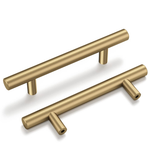 goldenwarm 10 Pack Champagne Bronze Cabinet Pulls Gold Cabinet Handles 3-3/4 inch(96mm) Champagne Drawer Pulls Brushed Bronze Cabinet Pulls Kitchen Bathroom Bedroom Furniture Handles