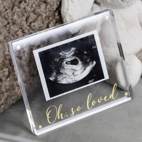 Ultrasound Picture Frames - Acrylic & Gold Photo & Sonogram Picture Frame - Modern Custom Baby Sonogram Frame - Grandparents Baby Announcement Ultrasound Frame - Baby Sonogram Picture Frame - Ultrasound Photo Frame