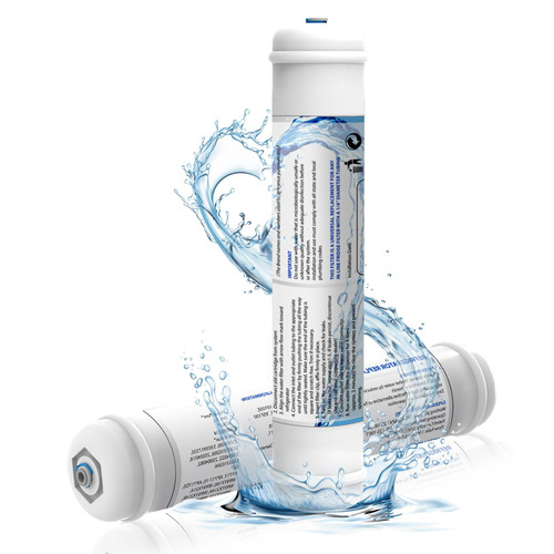 Garden Hose Water Filter, 1/4" Quick-Connect Filter Replacement Cartridge Inline Water Filter for Refrigerator, Ice Maker, Under Sink System, Reverse Osmosis Water System, 2 Pack