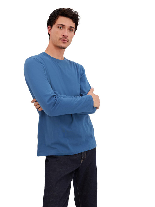 GAP Mens Everyday Soft Long Sleeve T-Shirt T Shirt, Tranquil Blue, Small US