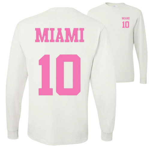 wild custom apparel Miami 10 Soccer Lover Front and Back Mens Long Sleeves, White, 2XL wild custom apparel Miami 10 Soccer Lover Front and Back Mens Long Sleeves, White, 2XL