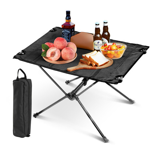 WEST TUNE Portable Folding Camping Table,Small Camping Tables for Outdoor,Picnic Tables That Fold up Lightweight,Compact Camp Table for Indoor,BBQ,Hiking,Fishing,Beach Table,Black