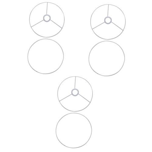 Zerodeko 3 Sets Shade Holder Aura Frames White Frame Round Lamp Shade Iron Light Lamp Shade Frame Lampshade Bracket Square Lamp Shades DIY Lampshade Frame Iron DIY Lamp Frame DIY Supply E27