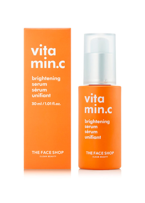 THE FACE SHOP Vitamin C Skin Brightening Serum with Panthenol,Niacinamide and Vegan-Certified Hyaluronic Acid