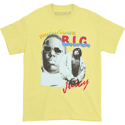 The Notorious B.I.G Men's Juicy Sunglasses T-Shirt, Yellow, XX-Large The Notorious B.I.G Men's Juicy Sunglasses T-Shirt, Yellow, XX-Large