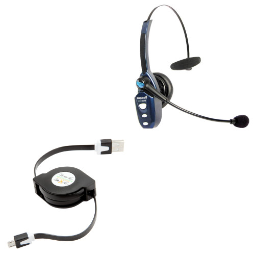BoxWave Cable Compatible with BlueParrott B250-XTS - miniSync, Retractable, Portable Sync Cable for BlueParrott B250-XTS