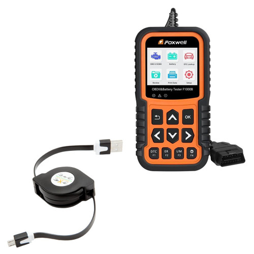 BoxWave Cable Compatible with Foxwell F1000B - miniSync, Retractable, Portable Sync Cable for Foxwell F1000B