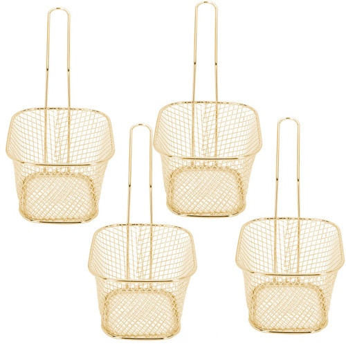 Stainless Steel Fryer Basket Strainer French Fry Basket Serving Food Strainer Cooking Tools4Pcs Chips Fry Baskets for Fried Chips Fries Shrimps(Gold) Colander Stainless Steel Fryer Basket Strainer French Fry Basket Serving Food Strainer Cooking Tools4Pcs Chips Fry Baskets for Fried Chips Fries Shrimps(Gold) Colander