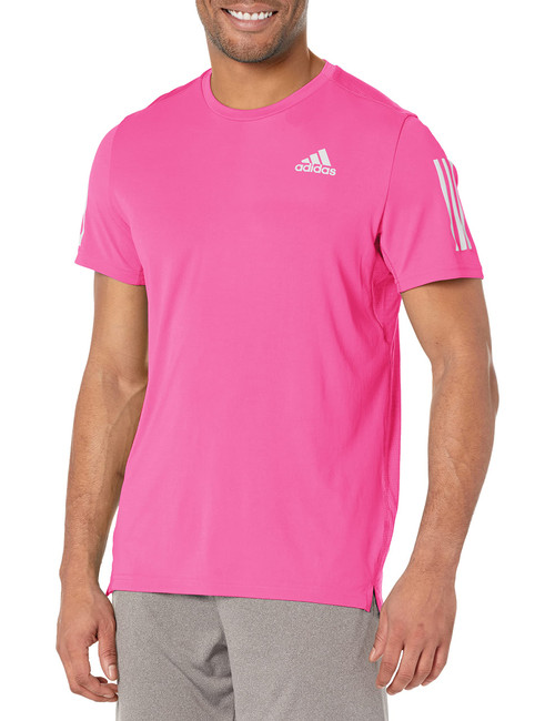 adidas Men's Own The Run T-Shirt, Semi Lucid Fuchsia/Reflective Silver, Medium