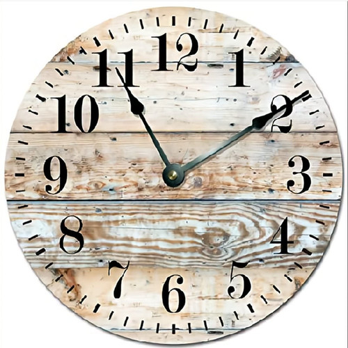 Large Rustic Wall Clock Vintage Wooden Round Clock Wall Decor 10 Inch Battery Operated Large Decorative Wall Clock Silent Round Wood Wall Clock Hanging Clocks for Bedroom Living Room