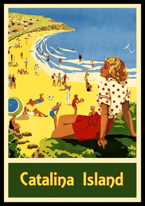 Calalina Island Vintage Travel Poster Fridge Magnet 6x8 Large (6x8)