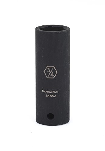 GearWrench 84546N 1/2" Drive 6 Point Deep Impact SAE Socket 3/8", Black