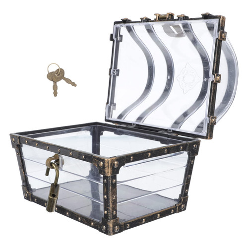 Cabilock Treasure Chest Toys Pirate Jewelry Box Clear Pirates Treasure Chest Treasures Collection Storage Box Treasure Jewelry Boxes For Kids Toys Jewelry Box Party Favors Party Favors Party Favors