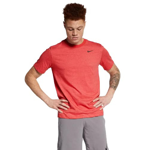 Nike Men's Dry Legend 2 Tee (as1, Alpha, m, Regular, Regular, University Red Heather/Black)