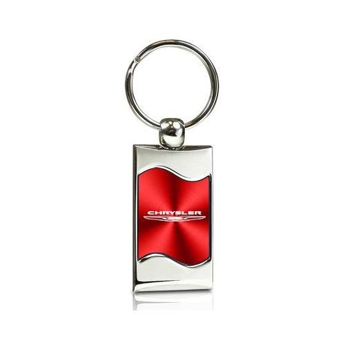 Chrysler Red Spun Brushed Metal Key Chain