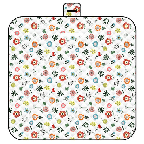 LRSBDSRL Dinosaur Outdoor Picnic Foldable Lightweight Blanket Washable Waterproof and Sandproof, 79"x59" Large Foldable Picnic Mat Lawn Blanket for Grass Park Beach Travel Outdoor (Flowers)