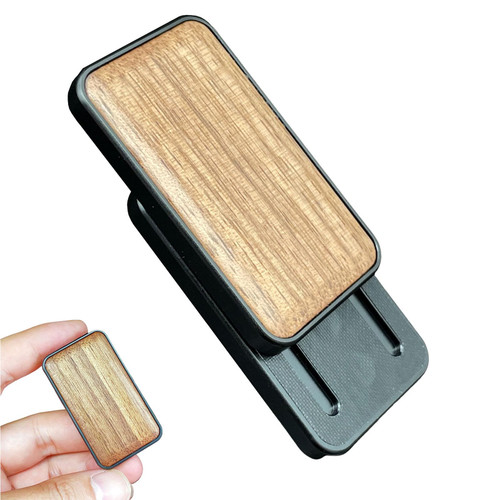 Metal Frame Walnut Haptic Slider Push Game EDC Fidget Clicker Adult Fidget Toys ADHD Tool Anti-Anxiety Office Desk Toys Adult Stress Relief Toys (Black Frame)