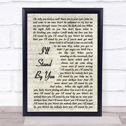 I'll Stand by You Vintage Script Song Lyric Quote Print I'll Stand by You Vintage Script Song Lyric Quote Print