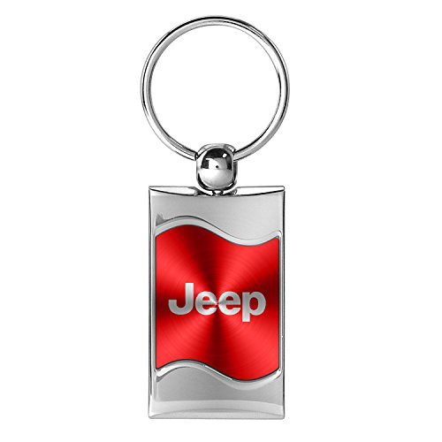 Jeep Red Spun Brushed Metal Key Chain