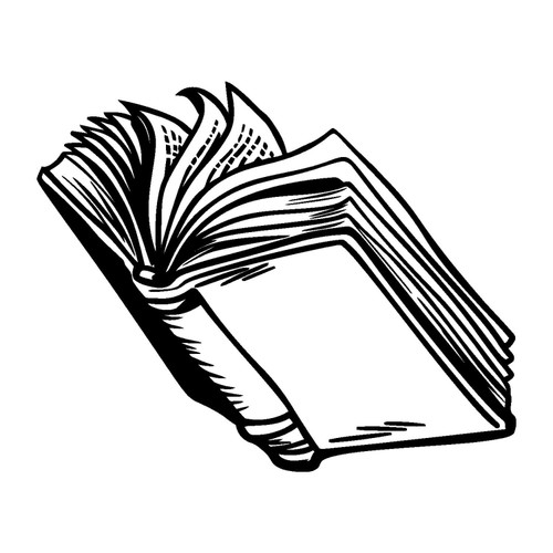 Wall Sticker-Literature Open Book Reading-Vinyl Decal-Room Bookshop-School Class Room Decor Decals-Custom Color Stickers-BG00-12-32d-11x13.7 in