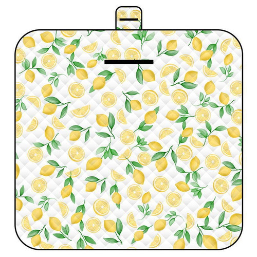 LRSBDSRL Lemon Outdoor Picnic Foldable Lightweight Blanket Washable Waterproof and Sandproof, 79"x59" Large Foldable Picnic Mat Lawn Blanket for Grass Park Beach Travel Outdoor