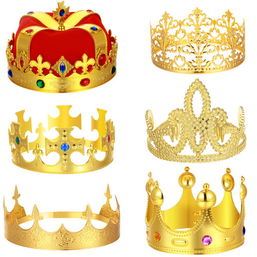 6 Pack King and Queen Crowns Royal King Crown Gold Jeweled Costume Accessories for Men Kids Birthday Party Costume Decorations 6 Pack King and Queen Crowns Royal King Crown Gold Jeweled Costume Accessories for Men Kids Birthday Party Costume Decorations