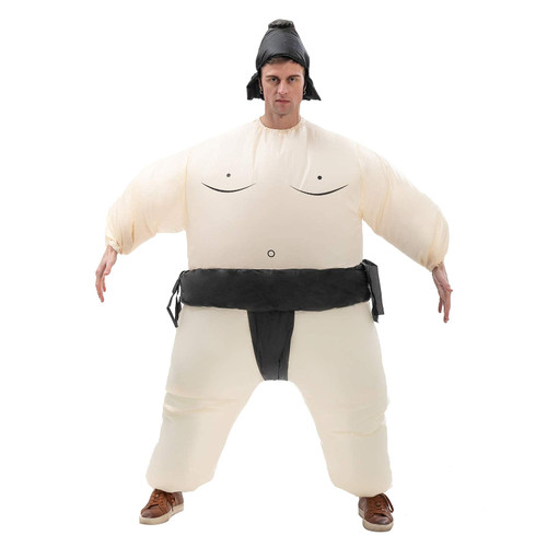 IRETG Inflatable Sumo Wrestler Costume for Adult Funny Blow Up Sumo Wrestling Suit for Halloween Masquerade Party
