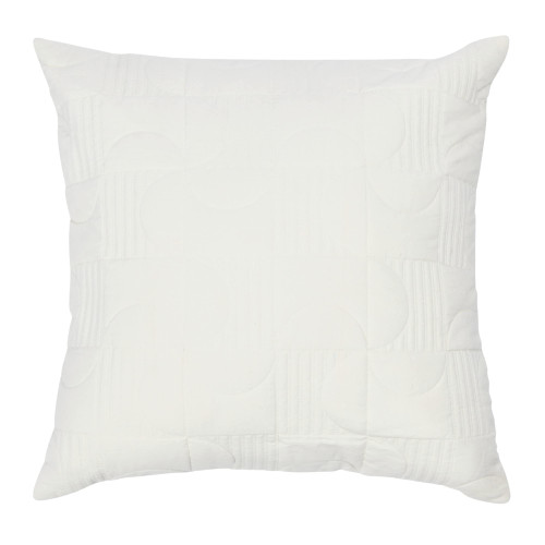 Creative Co-Op 20" Square Modern Geometric Quilted Pillow Decorative Pillow Cover, 20" x 20", Cream