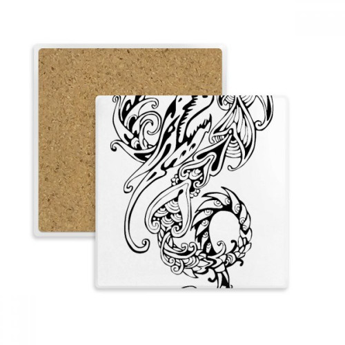 Chinese Line Painting China Dragon Square Coaster Cup Mat Mug Subplate Holder Insulation Stone