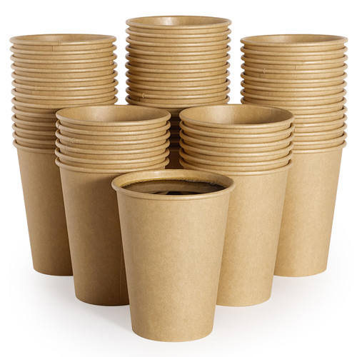 LITOPAK 240 Pack 12 oz paper cups, Kraft Hot Coffee Cups, Hot/Cold Beverage Disposable Drinking Cups, Hot Coffee Cups, Paper Coffee Cups for Water, Coffee, Juice, and Tea.