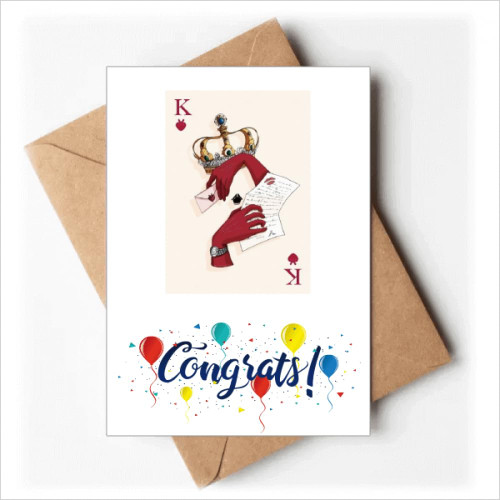 DIYthinker Playing Cards Heart K Pattern Wedding Cards Congratulations Greeting Envelopes
