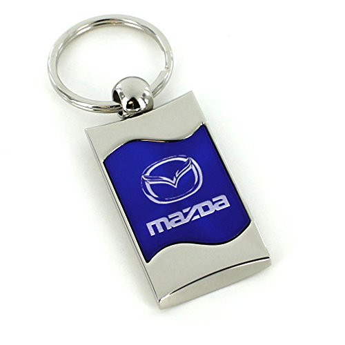 Mazda Blue Spun Brushed Metal Key Ring