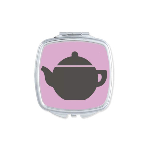 Teapot China Pattern Square Mirror Portable Compact Pocket Makeup Double Sided Glass