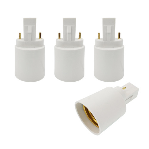E-Simpo G23 to E26/E27 Adapter 2Pin Socket Adaptor G23 to E26 Lamp Base Holder Socket Plug Converter CE Rohs Single Tab, 2P in Parallel (12-Pack)