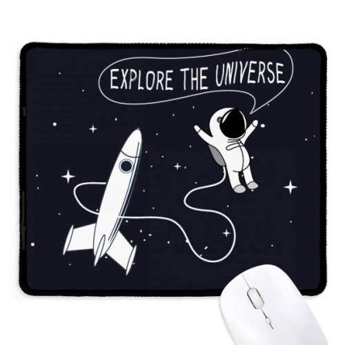 Universe and Alien Space Travel Mousepad Stitched Edge Mat Rubber Gaming Pad